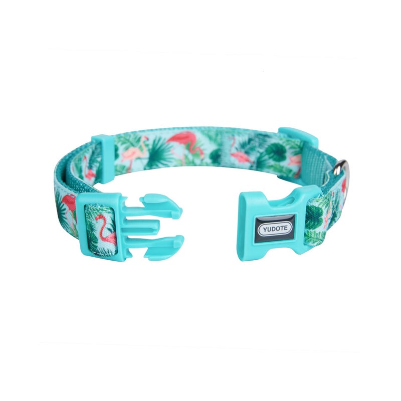YUDOTE Adjustable Dog Collar, Durable Nylon Collars for Large Female Male Dogs & Puppies, Flamingo Print Cute and Soft - Image 2